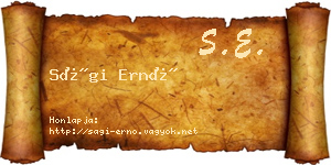 Sági Ernő névjegykártya